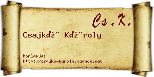 Csajkó Károly névjegykártya